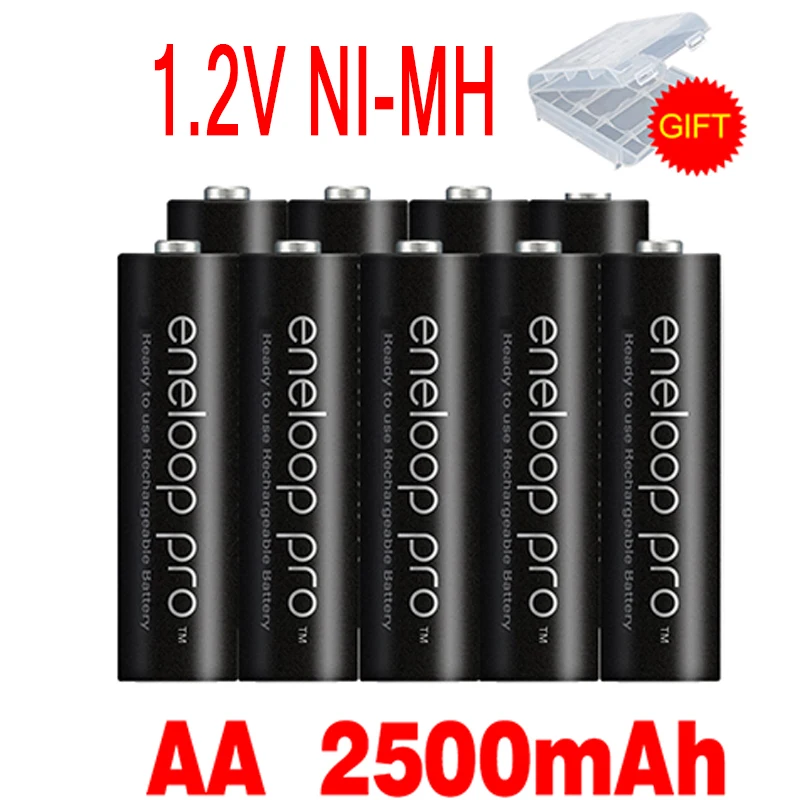 Оригинальная батарея Pro AA 2500mAh 1,2 V Ni-MH игрушка-фонарик для камеры предварительно заряженные аккумуляторы