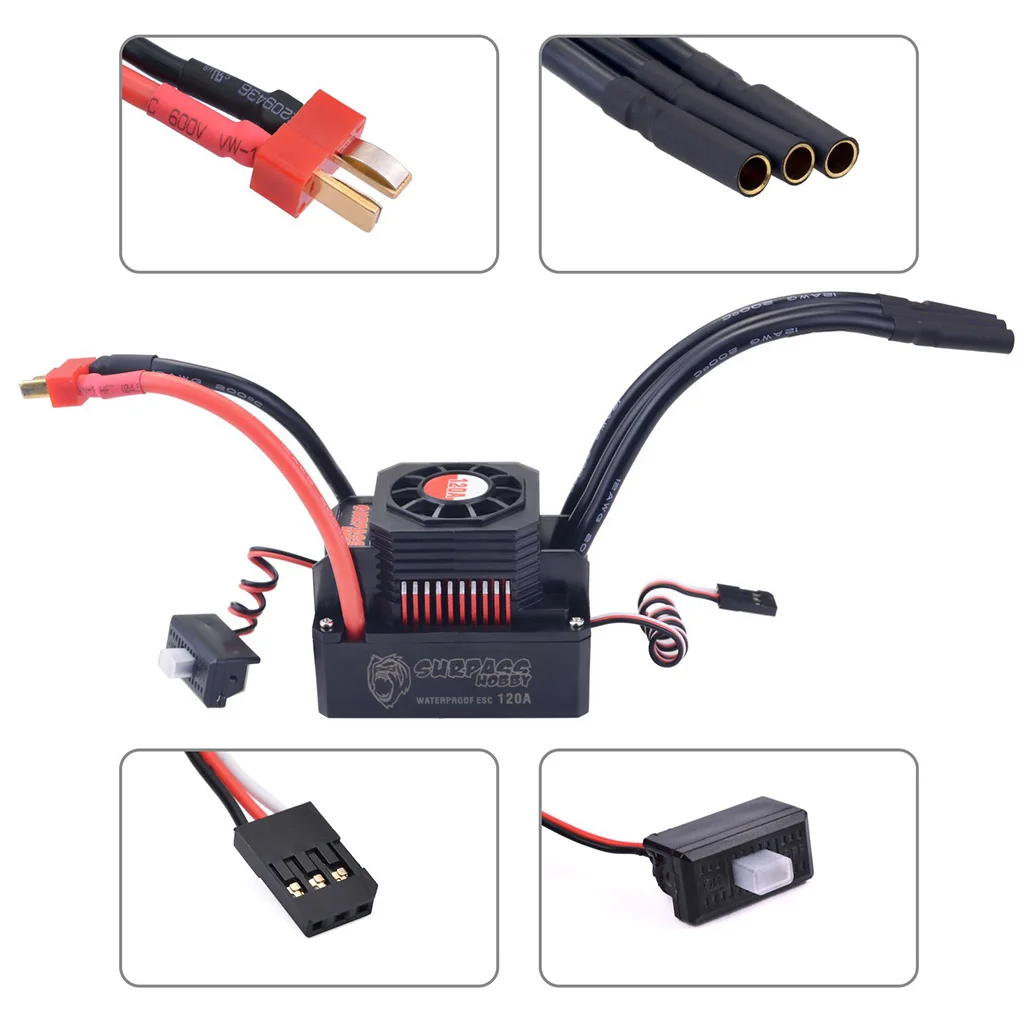 SURPASS HOBBY 150A 120A 60A 80A ESC Electric Speed Controller Programmer Card for 1/8 1/10 1/12 1/16 1/18 1/14 RC Car Boat 4