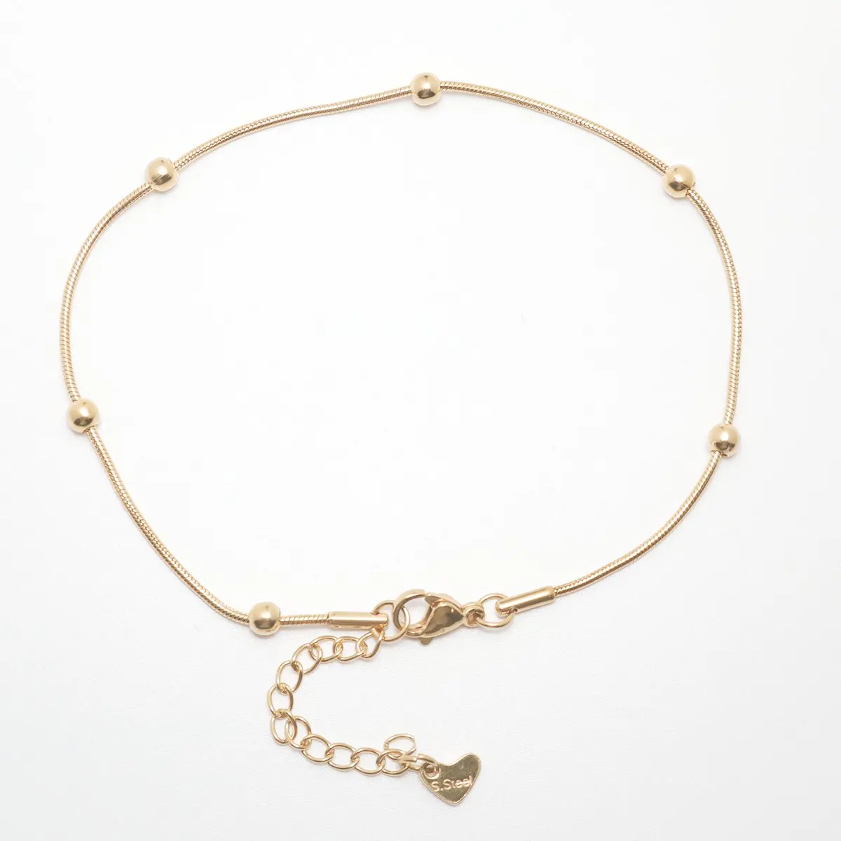 Silver Anklet Bracelet Ankle Chains Cubic Zirconia Anklet Beads Anklet Fashion Accessories 1PC 23.3cm Stainless Steel Anklet for Women