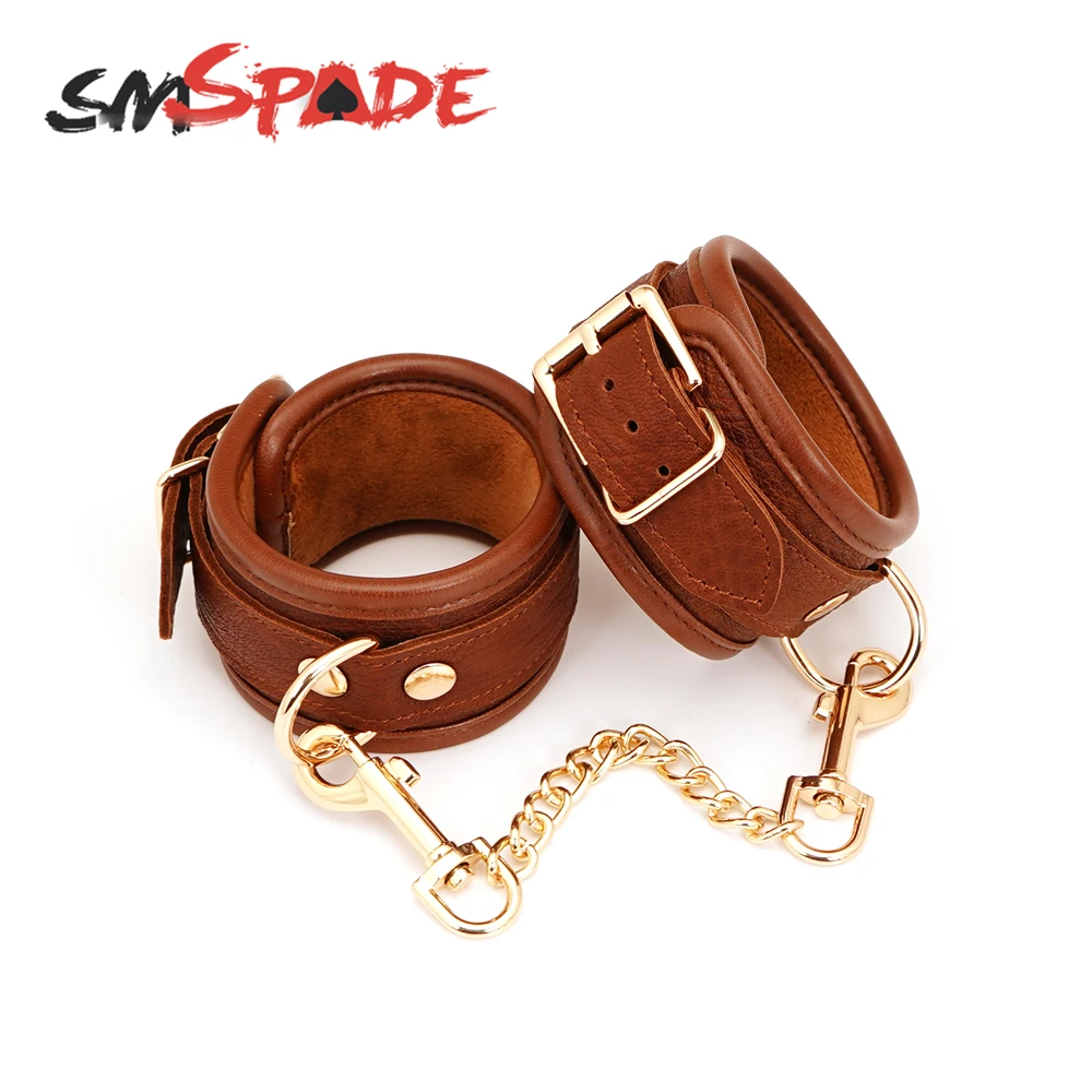 Кожаные наручники SMSPADE БДСМ бондаж игрушки для пар манжеты на запястье