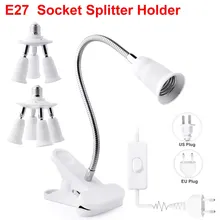 E27 Socket Plug Light Bulb Adapter Socket Extend Extension E27 Lamp Holder Splitter Converter Holder Socket EU/US Plug 3 in 1