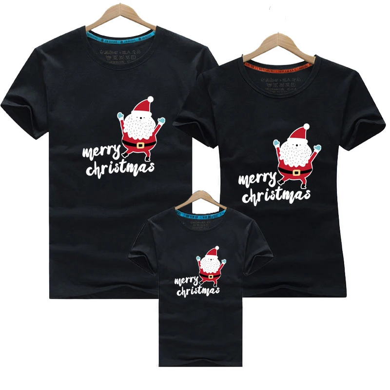 Рождественские футболки для мамы, папы и детей; одежда для рождественской вечеринки; Семейные комплекты; модная одежда; топы; футболки