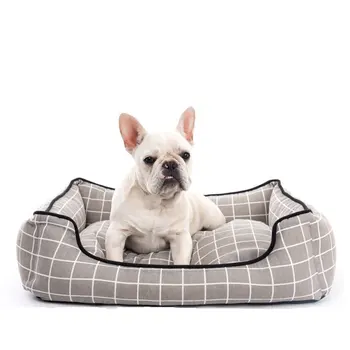 

Pet Dog Bed House Winter Warm Cushion Kennel Antiskid Bottom for Dogs Printing Removable Soft Sofa Puppy Sleeping Bed Supplies