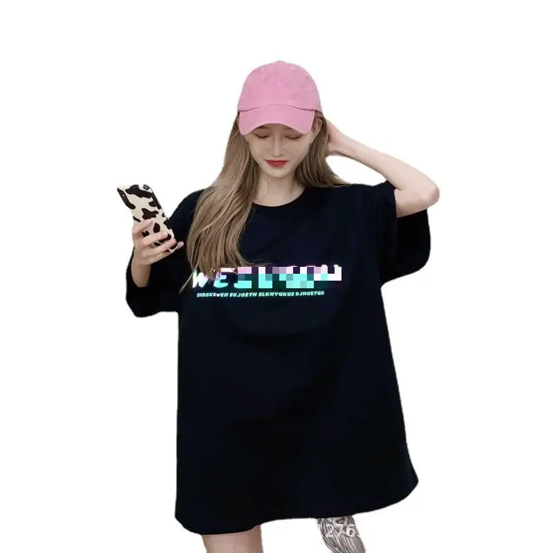 Summer Fashion Reflective Butterfly Print Harajuku Short-sleeved T-shirt New Korean Loose Top Tees