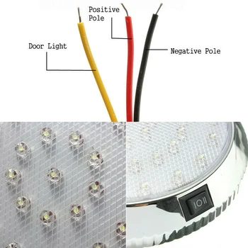 

Roof LED Ceiling Light Plastic+Metal DC 12V 130mmx30mm Inner Accessories