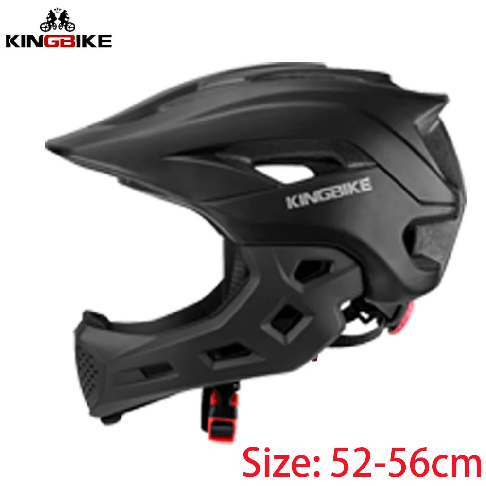 J-266-Black KINGBIKE велосипедный шлем для детей Полный лицевой Чехол спортивные шлемы Детские MTB велосипедные шлемы для катания на коньках безопасная защита - Цвет: J-266-Black