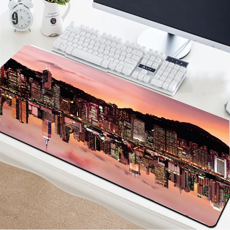

Yuzuoan Hyperx Mouse Pad City Landscape HD Fabric Thick and Durable Carpet Mat High Quality Rubber Non-slip Office Keyboard Pad