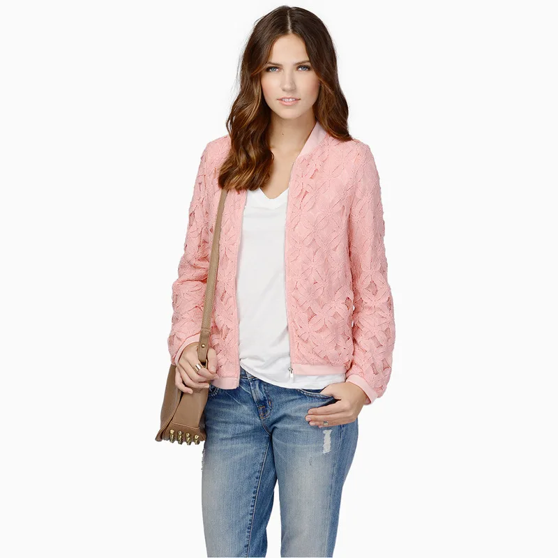

Haoduoyi2019 Spring And Summer New Style Europe And America Lace Stitched Pattern Baseball Uniform Slim Fit Jacket Coat Nan