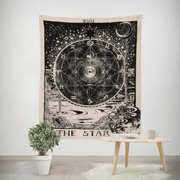 

Tarot Card Wall Hanging Tapestry Divination Astrology Sun Stars Moon Bedspread Beach Mat Home Decoration for Living Room Bedroom