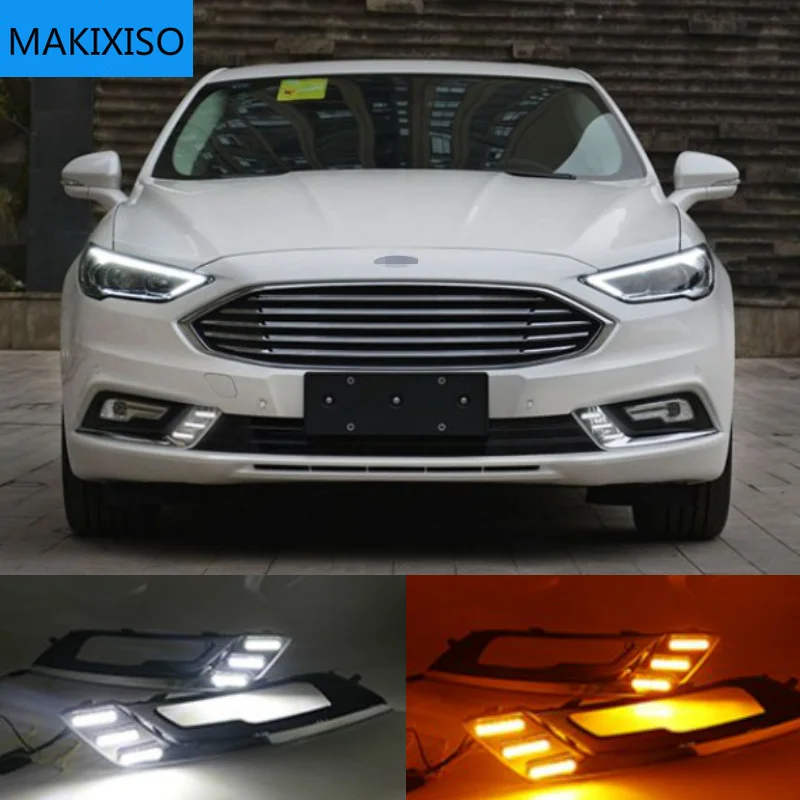 

1set for Ford Fusion Mondeo 2017 2018 LED DRL Fog lamp Daytime Running Light Daylight Waterproof Styling light