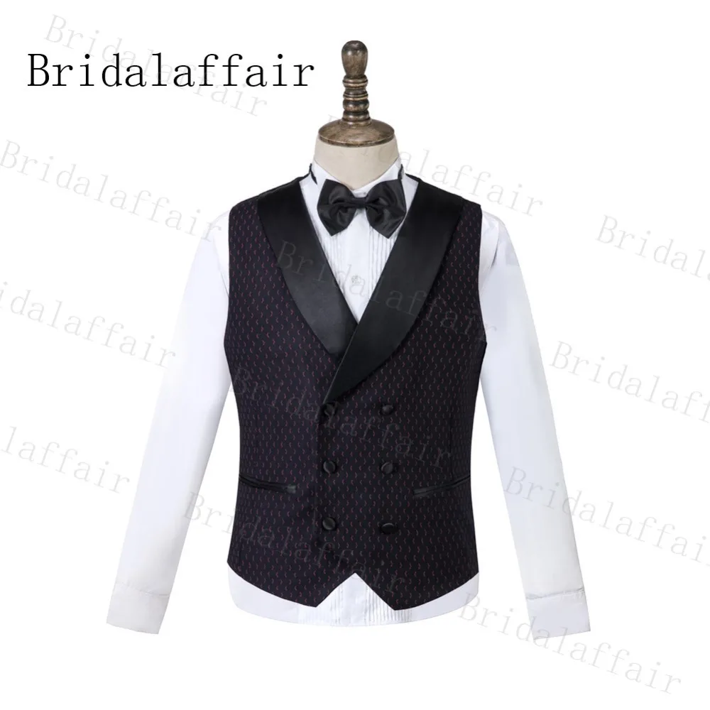 Bridalaffair костюмы на заказ черный с красной кривой 3 шт тонкий крой шаль блейзер с воротником модный смокинг шафера для выпускного вечера