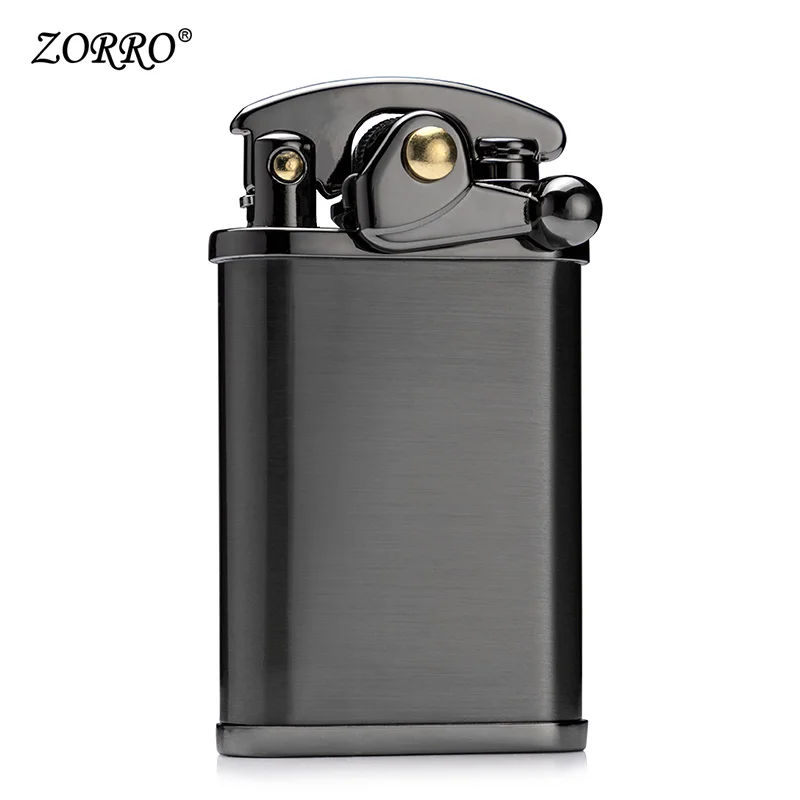 

Lighter Refillable Creative Flint Oil Pure Copper Rocker Old-fashioned Nostalgia Personality Customized Lithographic Lighter