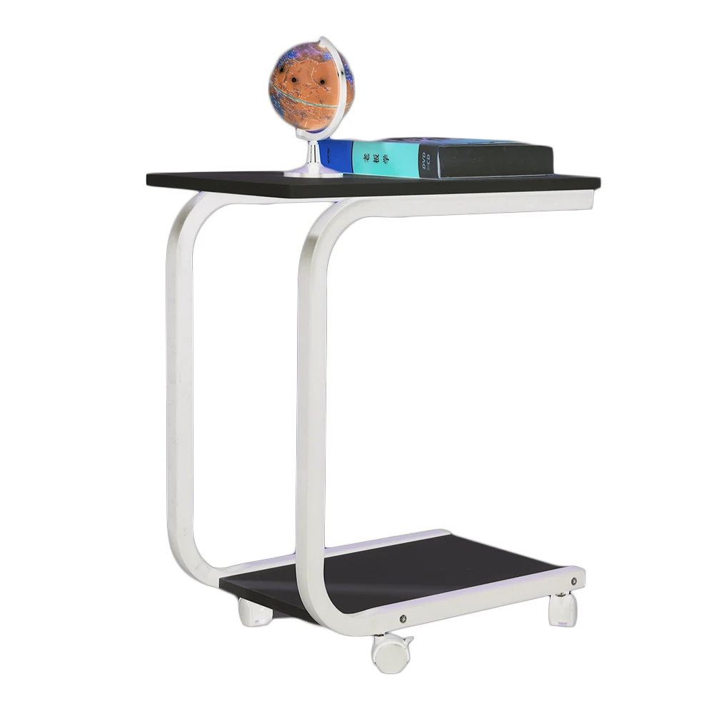 

Industrial Side Table,Mobile Snack Side Table for Coffee Laptop Desk,Slides Next to Sofa Couch Accent Furniture with Metal Frame