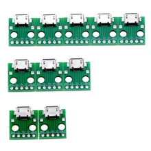 10 個マイクロusbはアダプタ 5pinメスコネクタbタイプpcbコンバータブレッドボードスイッチボードsmtマザーシート