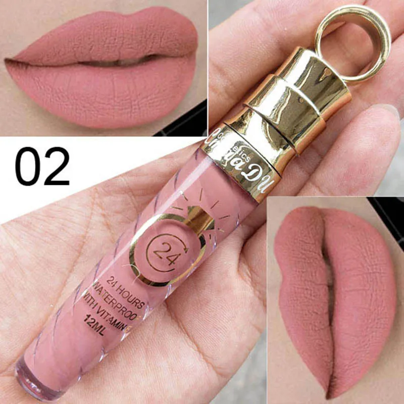 

CmaaDu Make Up Lips Matte Liquid Lipstick Waterproof Long Lasting Sexy Pigment Nude Glitter Style Lip Gloss Beauty Red Lip Tint