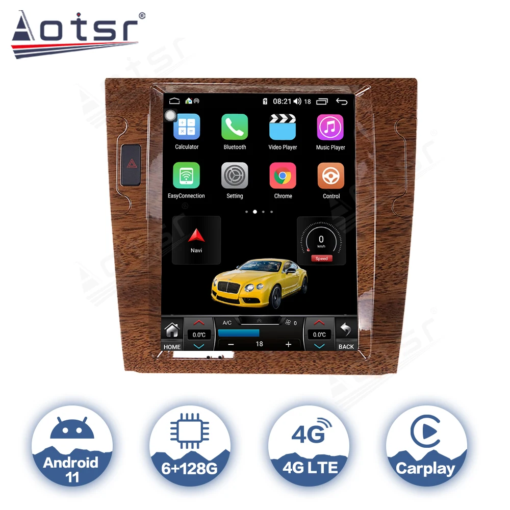 Автомобильная Мультимедийная система AOTSR экран Tesla Android 11 для Volkswagen Phaeton