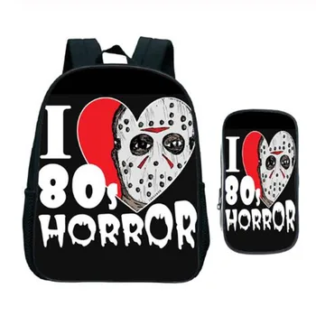 

New Children Kawaii Cartoon Jack Kindergarten School Bag 2pcs-Set with Pencil Bag Child Funny Ghostbusters Bookbag Kids Backpack