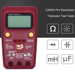 Multi-Purpose Transistor ESR/SMD Tester BSIDE ESR02pro Smart Diode Triode Capacitance Resistor Meter LCD Meter MOS/PNP/NPN Test