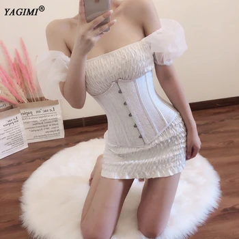 

YAGIMI Women Corset Top Waist Trainer Body Shaper Gothic Shapewear Steampunk Bustier Lingerie Underbust Cincher Bodysuit Fajas