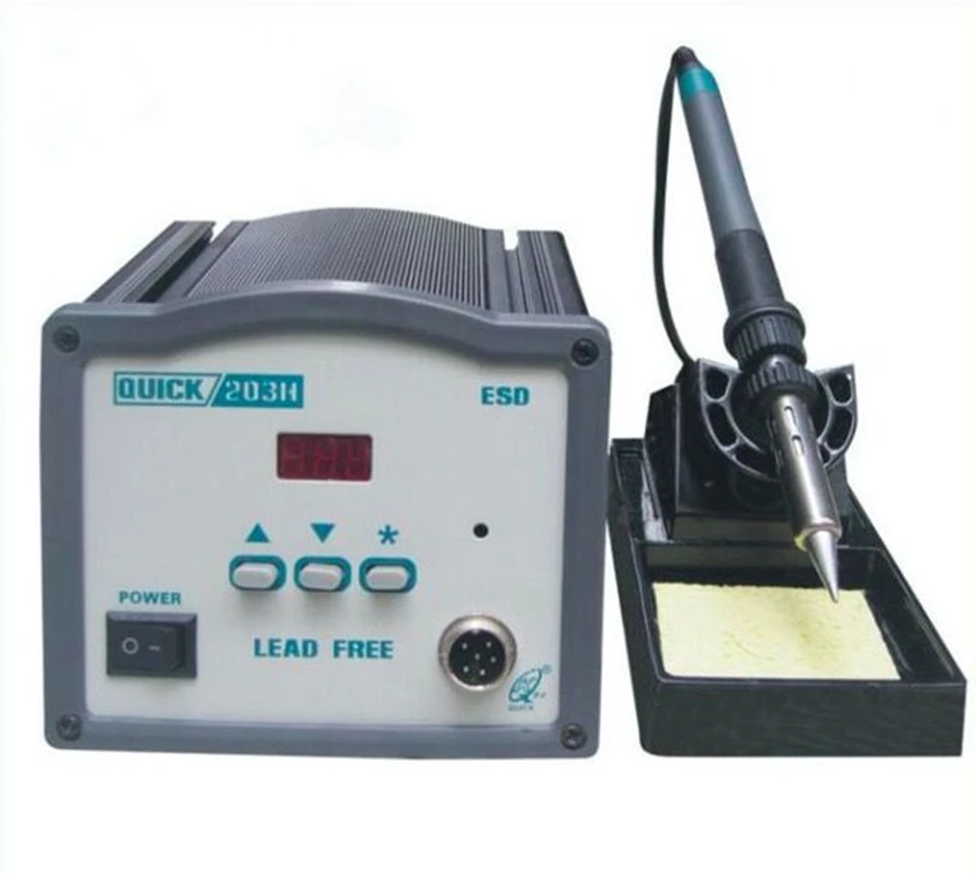 

High Quality Quick 203h Soldering Station Electric Smd Rework Solder Station Handle for Welding Hot Air Gun Solder Station 90w