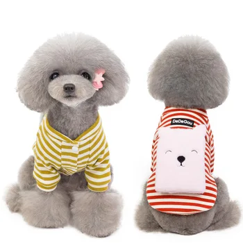 

Autumn Winter Pet Dog Clothes Bear Backpack Sweater Striped Two-legged Clothes Small Dog Clothes Dog Winter Clothes Dog Jacket
