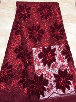 

velvet Sequins Lace Fabric 2019 High Quality Latest Sequins Lace Fabric 2019 Hot Sale Nigerian Wedding Dress High Quality Lace