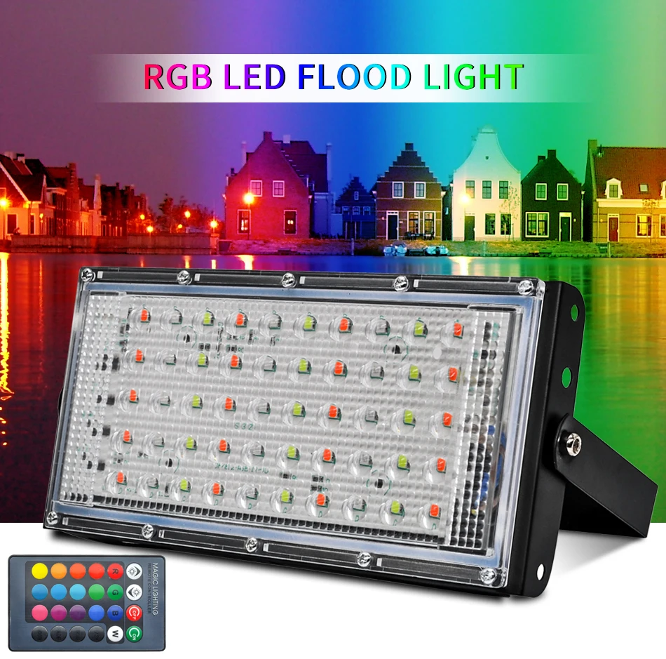 Светодиодный прожсветильник Тор 50 Вт 100 RGB прожектор В переменного тока