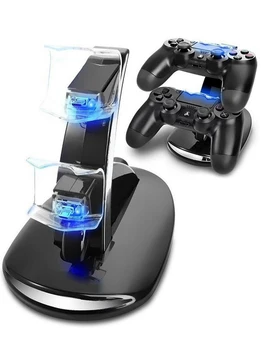 

Dual USB Charge Dock For Sony Playstation 4 Controller Gamepad Handle Cradle Double Charging Charger For PS4 Games Accessories