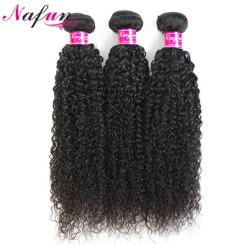 

Brazilian Kinky Curly Bundles Non-Remy Human Hair Extension Natural Color Wavy Bundles Extension Kinky Curly Bundles NAFUN Hair