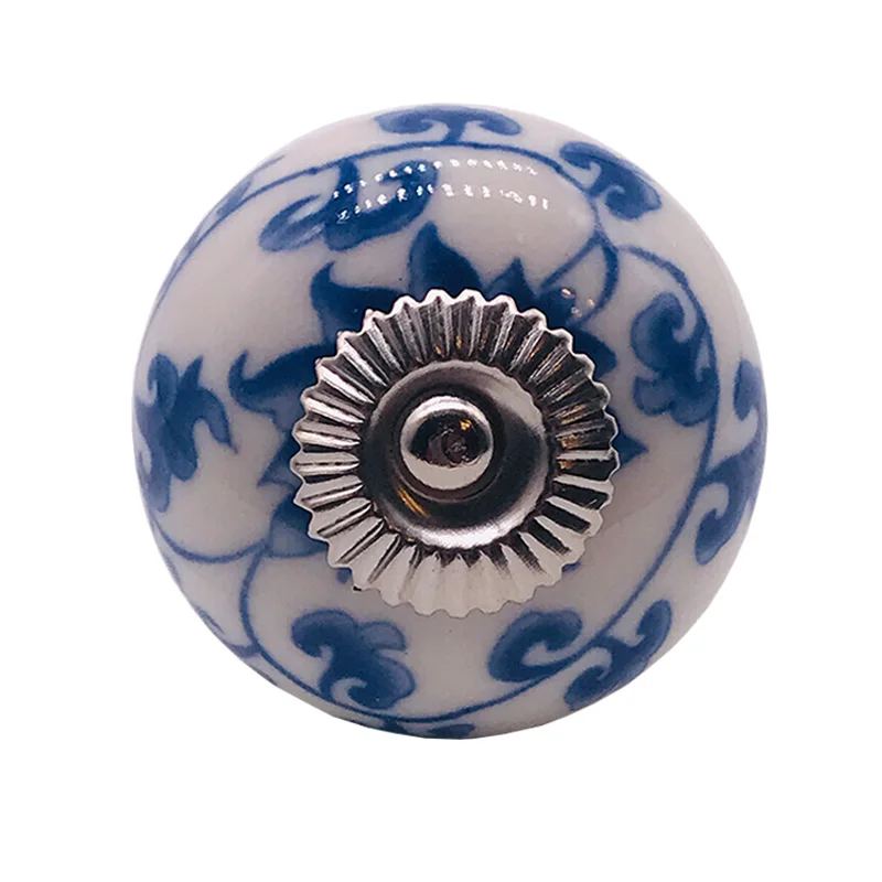 Dia 40mm Blue& White Ceramic Wardrobe Drawer Pull Handle Furniture Knob Hardware Europe Cabinet Cupboard Handles Drawer Pull - Цвет: 026