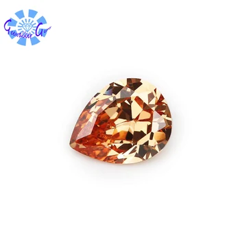 

High quality gemstones, AAA,Champagne color Pear shape Cubic Zirconia ,for jewelry making(1pcs)