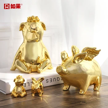 

Fashion Little Golden Pig Piggy Bank Piggy Bank Decoration Creative Personality Cute Cartoon Child Piggy Bank Girl Gift