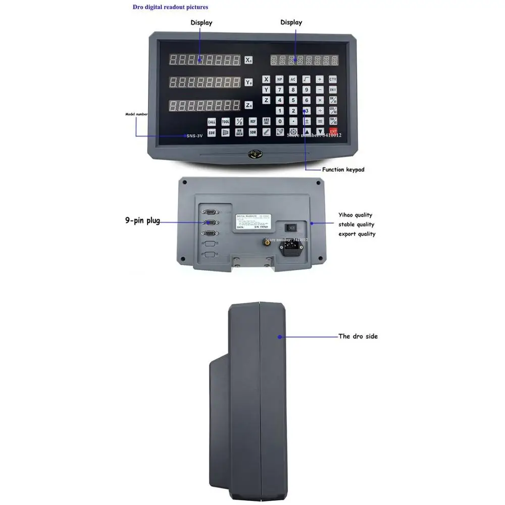 

Linear Encoder/Sensor/Ruler Scale Grating 2 Axis/ 3 Axis Dro Digital Readout Display Unit For Milling Machine Lathe SNS-2V