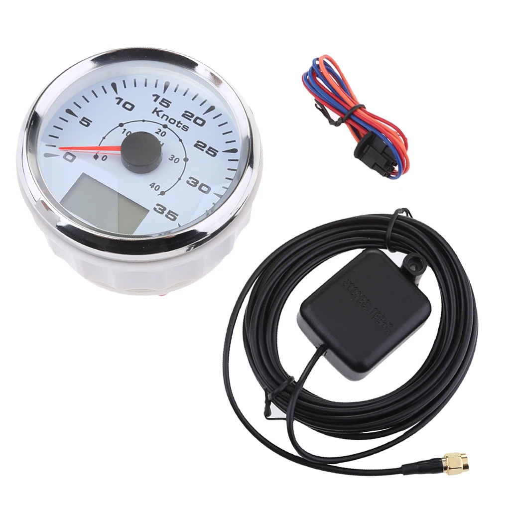 Marine Car GPS Speedometer Gauge 0-35 Knot 9-32V 85mm 316 Stainless Steel 