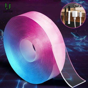

UNTIOR Traceless Washable Adhesive Tape Reusable Removable Transparent Double-sided Nano Tape Bathroom Kitchen Accessories