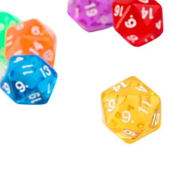 

OUTAD 6pcs/Set Games Multi Sides Dice D20 Gaming Dices Game Playing Mixed Color