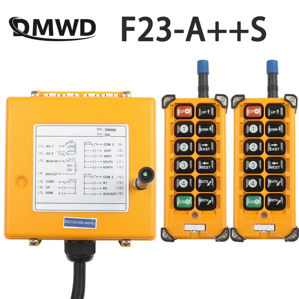 12 В 24 в 36 В 220 В 380 В беспроводной кран дистанционного управления F23-A++ S промышленный пульт Дистанционного Управления Подъемный Кран кнопочный переключатель желтый