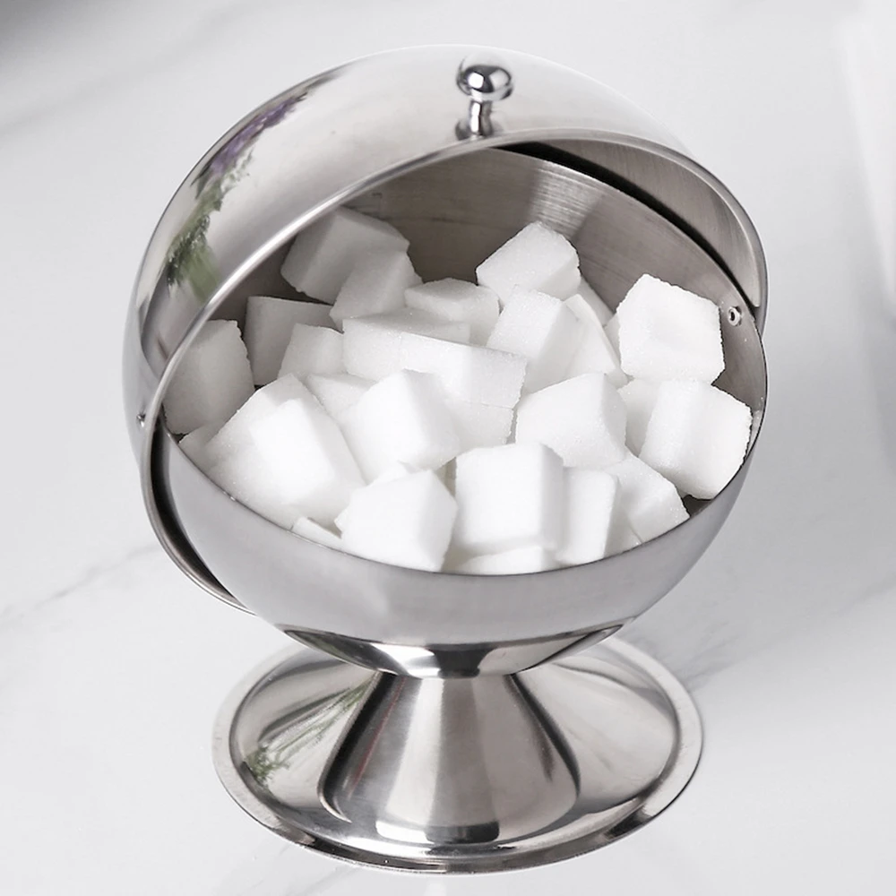 

Stainless Steel Bowl Sugar Salt Container Storage Bottle Flip Seasoning Box Seasoning Bottle With Lid Kitchen Storage Tools