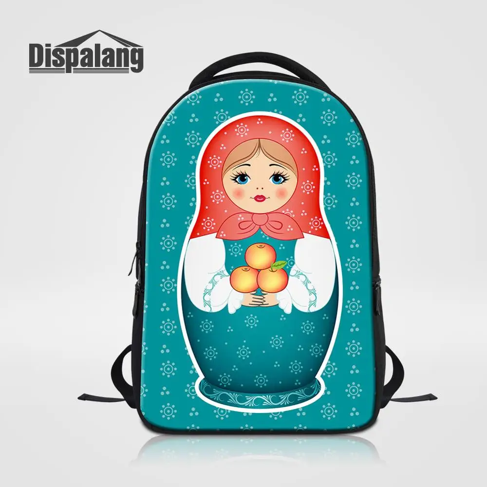 Новые школьные сумки для девочек-подростков, Матрешка, кукла, красная Русская Матрешка, куклы с принтом, рюкзак для ноутбука, детский студенческий рюкзак - Цвет: Небесно-голубой