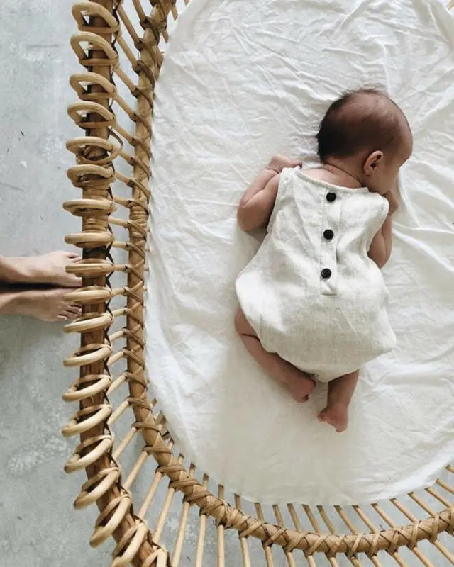 0-18 Months Summer Newborn Baby Girl Boy Clothes Cotton&linen Romper Bodysuit Outfits Set