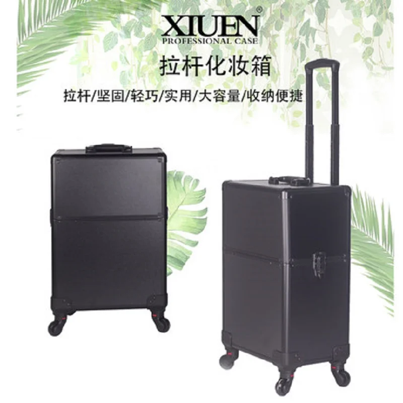 

profession simplicity Carrying multi-function advanced luggage Trolley embroidery beauty nail jewelry make up suitcase