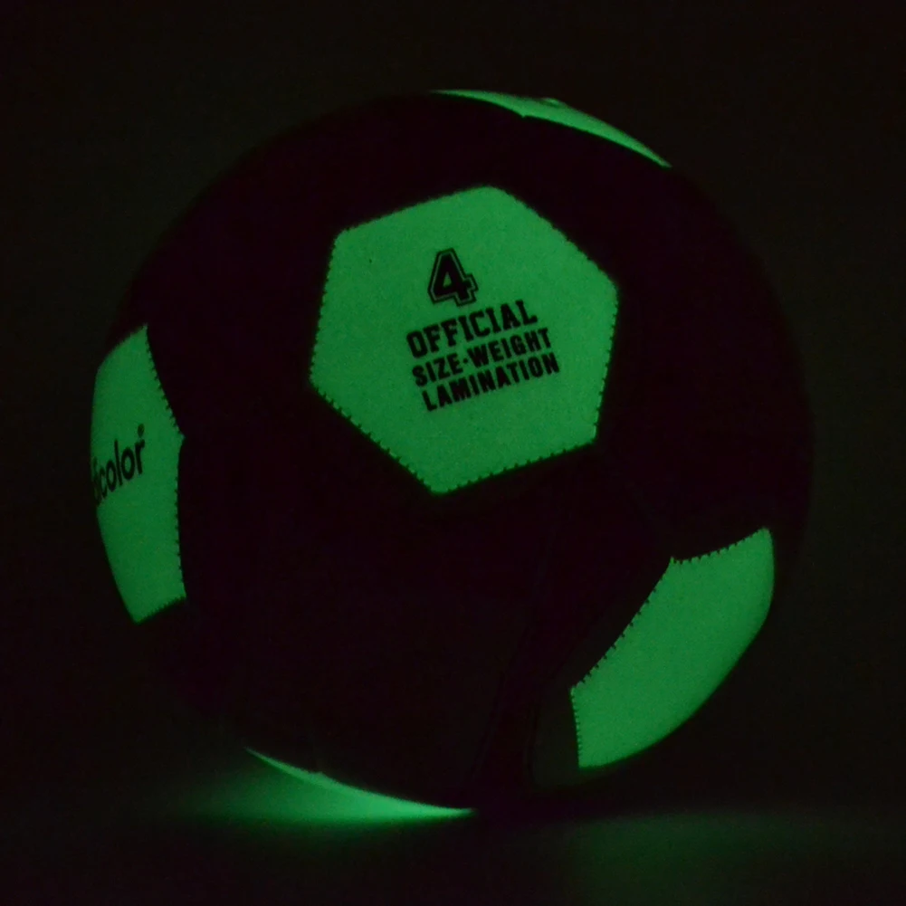 Футбольный мяч светящийся ночной Светильник для футбола фосфоресцирующий детский игровой поезд светящийся шар для мужчин и женщин светящийся футбольный размер#4
