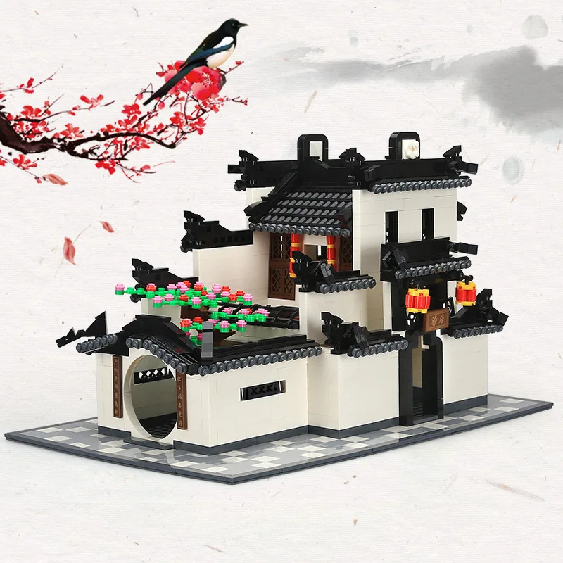 

Huizhou Send Old-fashioned Architecture Children Alpinia Oxyphylla Diy Small Grain Building Block Architecture Series Toys 5310
