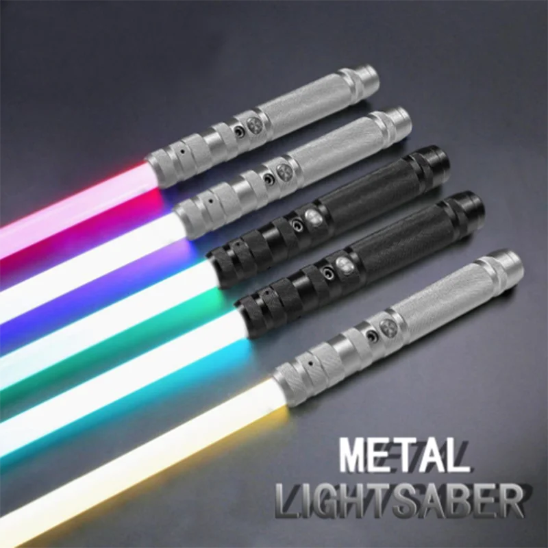 Two In One Metal Handle Mini Lightsaber RGB 7 Colors Change Laser Sword Heavy Dueling Sound Light Saber Cosplay Stage Props Toys | Игрушки и