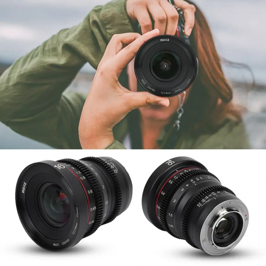 Meike MK 16 мм T2.2 ручная фокусировка асферический портретный объектив Cine для микро(MFT M4/3) крепление Olympus для камеры Panasonic