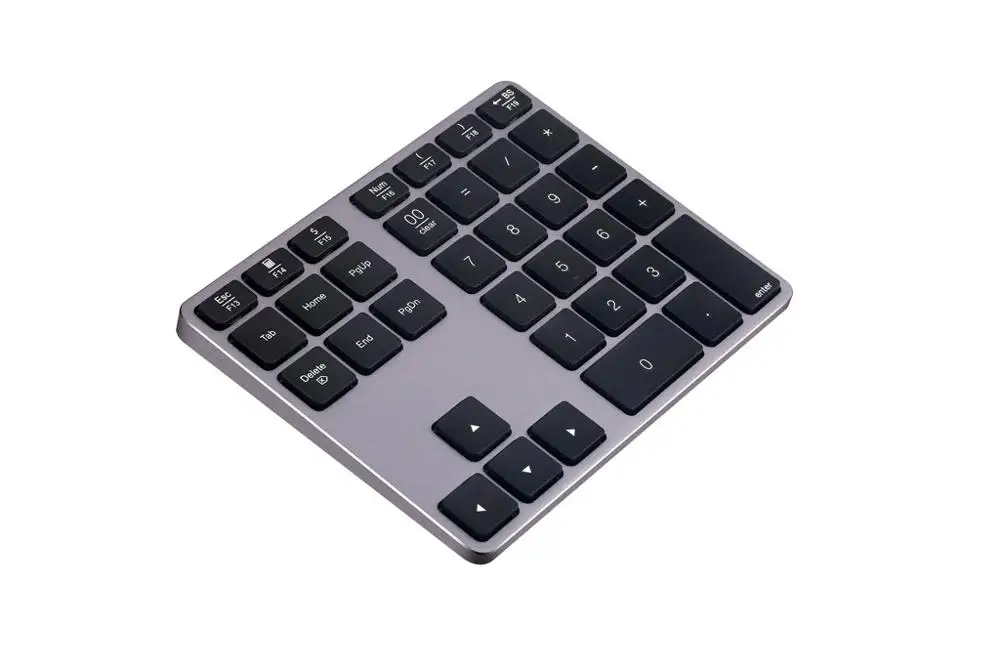 Беспроводная Bluetooth 34 клавиши цифровая клавиатура номер Pad клавиатура для Apple Macbook - Цвет: Черный