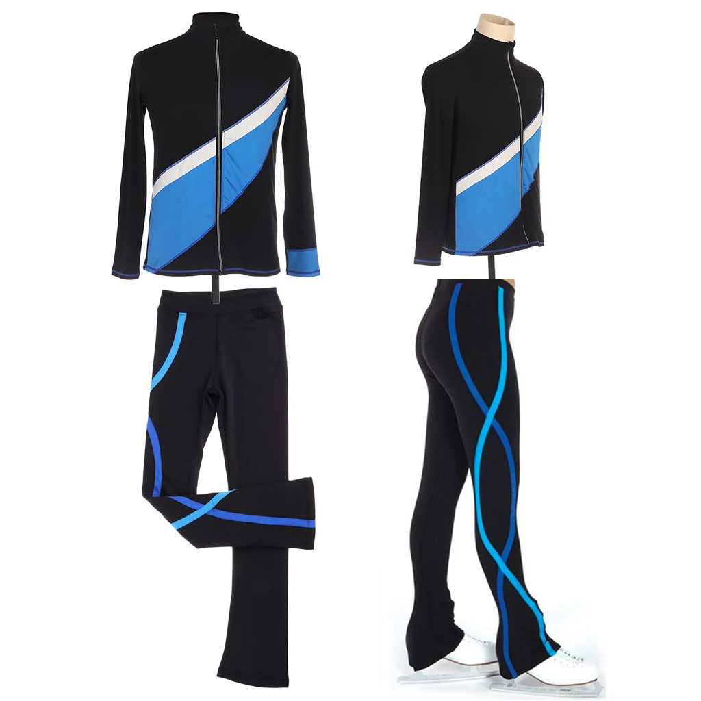 Figure Ice Skating Suit Outfit Pants Jacket Skate Gym Dance Sportswear