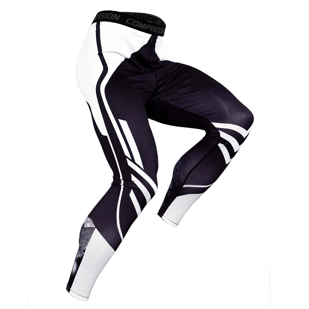 Комо печати утягивающие брюки для мужчин для бега занятий спортом спортзала Фитнес Бег быстро сухой плотно облегающие тренировки мужские брюки