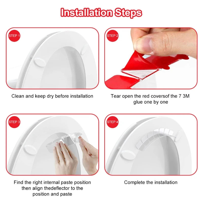 517a 4 Pcs Toilet Spatter Guard, Urine Deflector For Toilet Seat, Pee