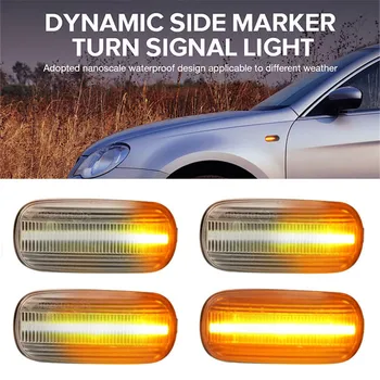 

2pcs Audi A3 S3 8P A4 A6 Dynamic LED Sequential Side Indicator Smoked Smoke Black Signal Lamp Side Lamp